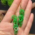 Natural Jadeite jade Ring Earrings 18k Grapes Eardrop Fashion Women Hook Classic