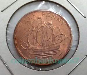 1965 Great Britain Half Penny Coin, KM896 Uncirculated / Ship - Picture 1 of 2