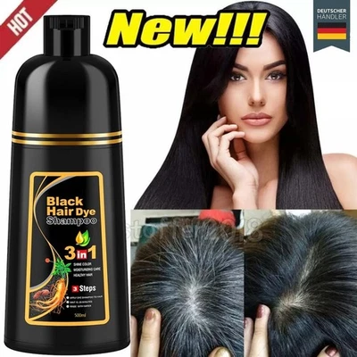 IIIMEIDU 500ml Verdunkelung Schwarzes Braun Haarfarbe Shampoo Haar Färben Black Hair Dye