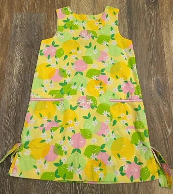 Vestido Lilly Pulitzer Sin Mangas Colorido Estampado Limón Calzoncillo Niñas Talla 8 Foto 1 de 4