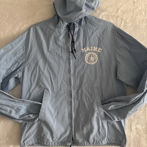 VTG 50s Champion Knitwear University Of Maine Orono Jacket Full Zip Blue Poplin - Picture 1 of 19