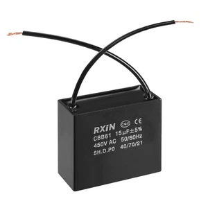 Ceiling Fan Capacitor CBB61 15uF 450V AC 2 Wires Metalized Polypropylene Film - Picture 1 of 6