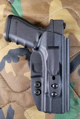 Glock 17 19 22 23 45 19x 47 49 Iwb Black Kydex AMBIDEXTROUS Holster With Clip - Image 1 of 4