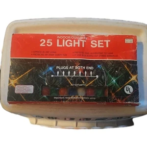 Vintage Christmas 25 Multi Light Set Indoor/Outdoor Working - Picture 1 of 2