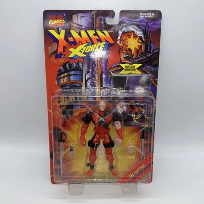 Deadpool Toybiz X-Men X-Force Series Deadpool Unmasked Marvel Vintage 1995 MOC - Imagem 1 de 4