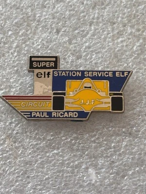 pin's circuit Paul Ricard voiture course Super Elf Station Service Signé Beraudy - Photo 1/4