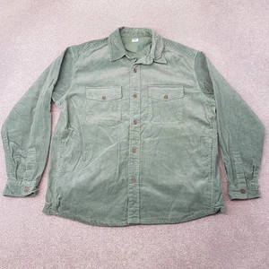 Uniqlo Mens Shirt XL Green Mint Corduroy Cord Worker Overshirt Factory Chore - Picture 1 of 9