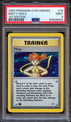 PSA 9 Pokemon Misty Holo 1st Edition Gym Heroes 18/132 MINT - Image 1 of 2