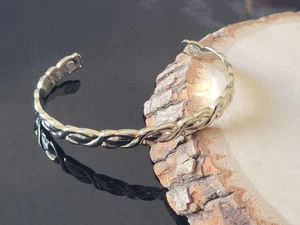 Pure Copper Magnetic Bracelet Arthritis Energy Cuff - Gold Silver Plated Eyes - Picture 1 of 4