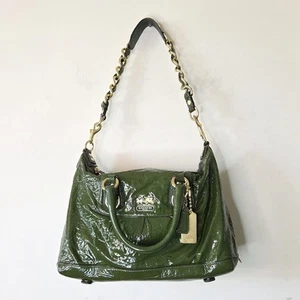 COACH Green Patent Leather Madison Sabrina Satchel Convertible Strap  - Bild 1 von 21