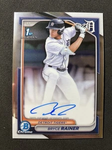 Bowman Draft Bryce Rainer 2024 Chrome Prospect Rookie Auto 1st Tigers - Imagen 1 de 2