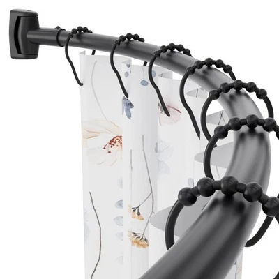 Barra de Cortina de Ducha Curvada Ajustable, 42-72 Acero Inoxidable A Prueba de Óxido, Negra Foto 1 de 4