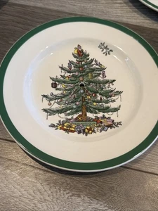 SPODE Christmas Tree Tier Tray BASE REPLACEMENT Dish 7 3/4” Middle Tier - Picture 1 of 3