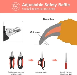 Best Dog Nail Dog Nail Clippers Trimmer Set, Quick Safety Guard - Picture 1 of 6