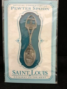 CUCCHIAIO SOUVENIR IN PELTRO COMMEMORATIVO UFFICIALE SAINT LOUIS GATEWAY TO THE WEST NUOVO - Foto 1 di 2