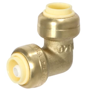 10 PIECES 1/4" X 1/4" PUSH FIT ELBOW, LEAD FREE BRASS - Picture 1 of 4