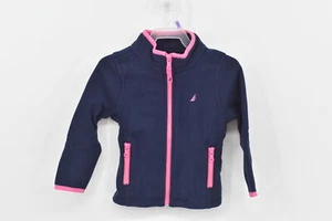Toddler Girl's Nautica Polar Fleece Front Zippered Jacket, Navy Blue, 2T - Picture 1 of 5