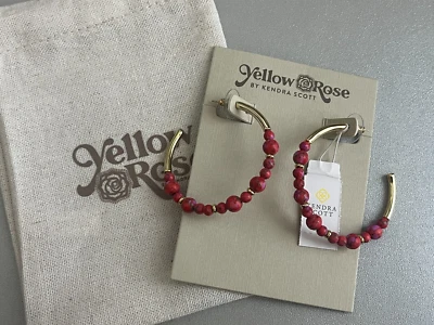 Nuevo con etiquetas Pendiente Aro Kendra Scott Amarillo Rosa Jovie Oro Cuentas Foto 1 de 3