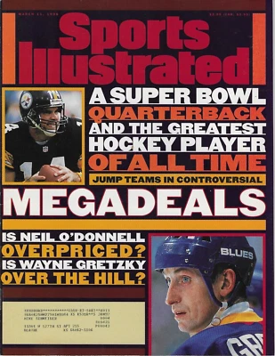 Sports Illustrated Mar 11, 1996 Neil O'Donnell Steelers Wayne Gretzky Blues - Image 1 of 2