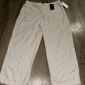 Lee Womens Pants Size 14 Ultra Lux Straight Leg Pull-on Crop Linen Cotton New - Picture 1 of 7