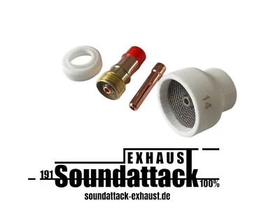 SOUNDATTACK EXHAUST WIG TIG 14# Keramik Gasdüse-Set SR/WP17/18/26 Brenner passt bei Rehm,EWM,Lorch..