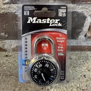 Master Lock 1500D Locker Lock Combination Anti-Shim Padlock Black NEW! - Picture 1 of 7