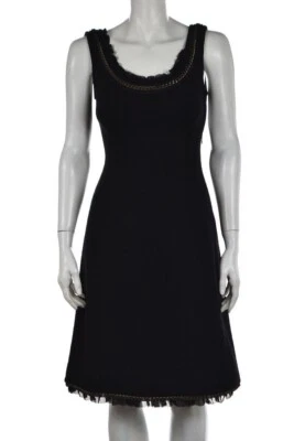 Kate Spade New York Dress Size 2 Black Sheath Knee Length Sleeveless Wool Casual Foto 1 de 4
