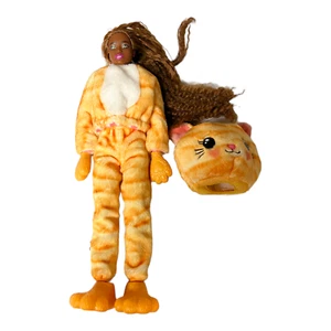 Barbie Cutie Reveal Kitty Cat Brunette Kim Articulated AA Doll Tan Cat Costume - Picture 1 of 10