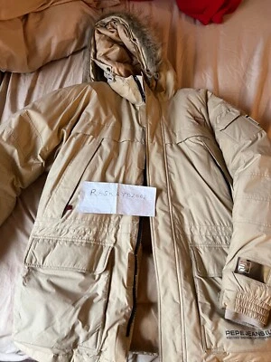 Pepe Jeans Chaqueta Londres Esquí Puffer Piel Sudadera con Capucha Abrigo Parka Invierno x Nieve De Colección Reino Unido L Foto 1 de 4