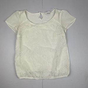 Blusa de manga corta John Rocha Top 8 blanca floral para mujer - Imagen 1 de 5