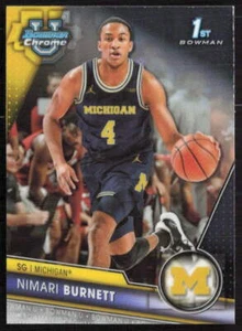 2023-24 Bowman University Chrome #91 Nimari Burnett Michigan Wolverines - Picture 1 of 2