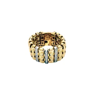 Roberto Coin Appassionata Basketweave Ring 18k Y White Gold 5.5  777286AJ65D0 - Picture 1 of 3