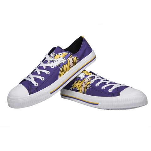 Minnesota Vikings NFL Men's Low Top Big Logo Canvas Shoes FREE SHIP Cover