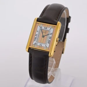 Orologio Cartier Must Tank quadrante Trinità 681006 oro argentato 925 23 mm - Foto 1 di 11