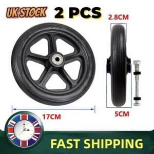 2 X Heavy Duty Wheelchair Replacement Front Wheel Smooth Caster Wheels Rollators - Picture 1 of 11