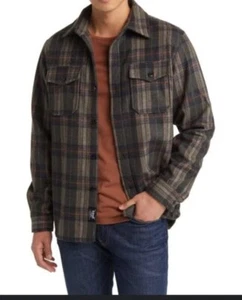 Schott Plaid Wool Blend Faux Sherpa Lined CPO Flannel Shirt Jacket Shacket XXL - Picture 1 of 6