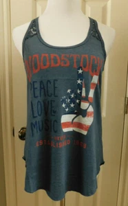 FIFTH SUN Crochet Racerback Graphic Print Tee Juniors Medium NWT - Picture 1 of 11