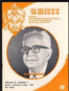 Loring Campbell Genii Magicians Magazine March 1975 - contents in post - Picture 1 of 3