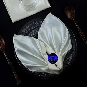 50PCS Satin Napkins 12x12" Cream Wedding Party Banquet Table Decor - Picture 1 of 6