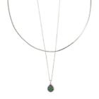 Kendra Scott Sami Multi-Strand Necklace - Silver Iridescent Navy
