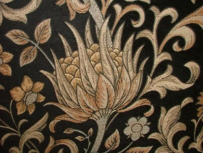 PANDORAS UPHOLSTERY Scottish Thistle Black Chenille Fabric Curtain Cushion Upholstery Throws Blinds