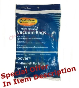 HOOVER WIND TUNNEL TYPE Y WINDTUNNEL VACUUM BAGS 3 PACK ( Buy 2 get one Free) - Picture 1 of 1