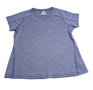 Columbia Omni-Freeze Zero Womens L Blue V-Neck Cooling T-Shirt Activewear Top - Picture 1 of 6