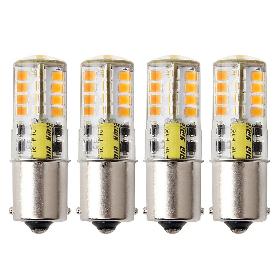 4PCS BA15S LED Bulb 12V Waterproof 1156 Base for RV Marine Trailer Lights 3000K - Image 1 of 4