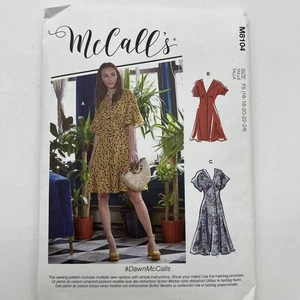 McCall’s 8104 Button Down Dress In 2 Lengths Size 16-24 Uncut - Picture 1 of 4
