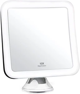 10X Magnifying Lighted Makeup Mirror - Daylight LED Vanity Mirror - Compact, Cor - Picture 1 of 12