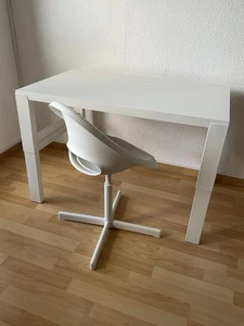 IKEA Set Schreibtisch Tisch Kind höhenverstellbar + Stuhl drehbar weiß - Bild 1 von 10