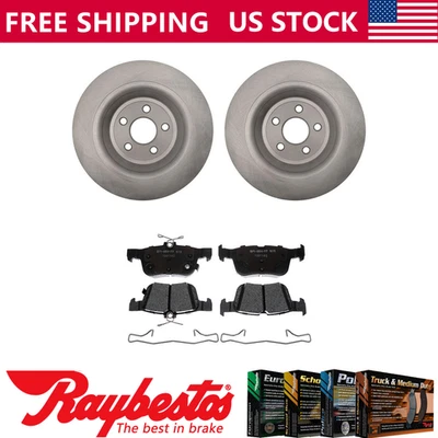 Rotores de freno traseros + pastillas de freno de cerámica y herrajes para Ford Edge 2015-2019 Foto 1 de 4