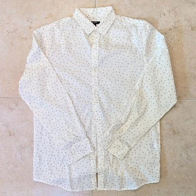 Camisa de vestir Alfani Black Label blanca para hombre M ajustada manga larga abotonada Foto 1 de 4