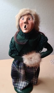 Vintage Byers Choice 1988 traditionelle Frau Caroler mit Muff 12 1/2 Zoll groß - Bild 1 von 13
